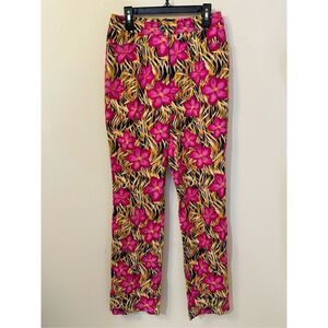 Escada By Margaretha Ley Y2K  Tropical Print Ankle Pants 34/26
